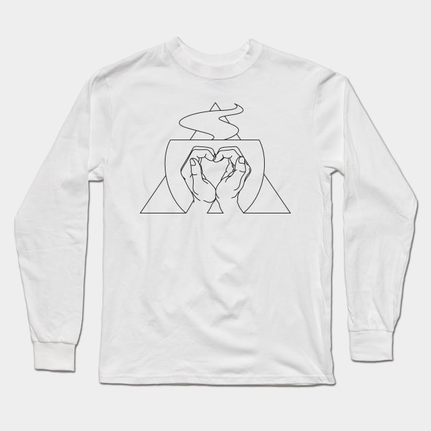 hands outline Long Sleeve T-Shirt by art object